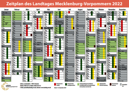 Zeitplan Landtag MV 2022