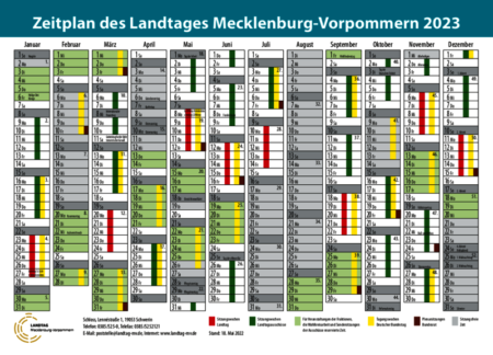 Zeitplan Landtag MV 2023