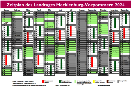 Zeitplan Landtag MV 2024
